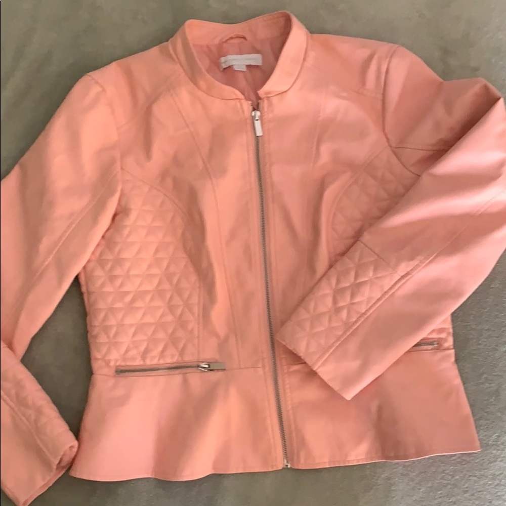 Pink leather jacket